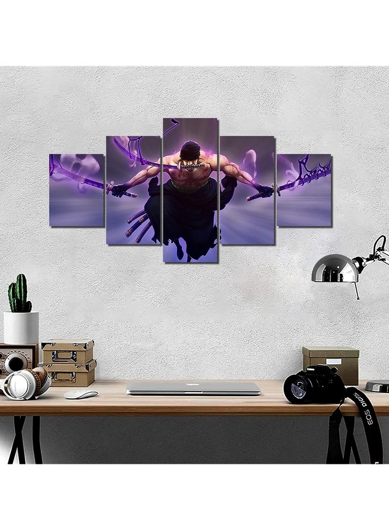 Today Idea Anime Posters Zoro The King of Hell Canvas Painting Wall Art for Living Room Home Decor Boy Gift,Unframed - Image 2