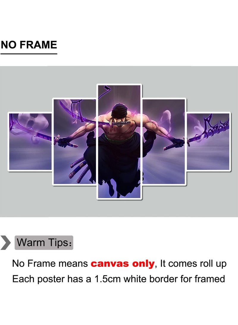 Today Idea Anime Posters Zoro The King of Hell Canvas Painting Wall Art for Living Room Home Decor Boy Gift,Unframed - Image 4