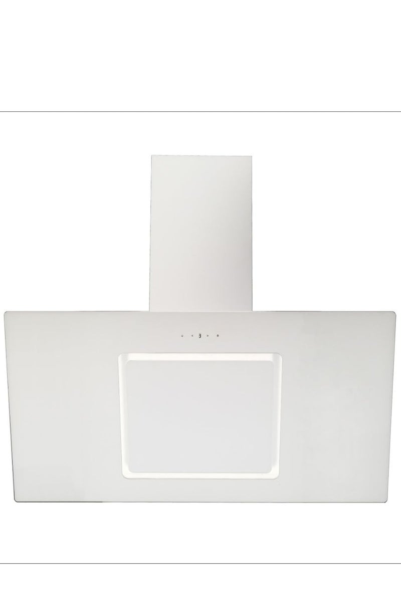 ELBA - 90cm Wall-Mounted Angled Glass Kitchen Hood - 1000m³/h - 3 Speeds - LED Lighting - Touch Control - Aluminum + Carbon Filters - Tempered Glass - Italian Technology