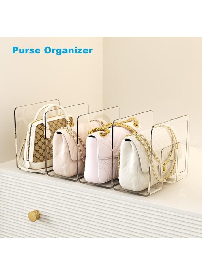 ديوتي منظم حقائب يد شفاف مع فواصل، رف تخزين متعدد الأقسام للحقائب والمحافظ والمجلات واللوازم المكتبية (32 × 15 × 13 سم) - Image 4