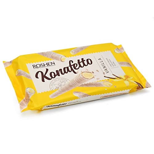 Roshen Konafetto Vanilla Flavor – Crispy Wafer Rolls with Creamy Vanilla Filling – 140g/4.94oz - Pack of 1 - Image 4