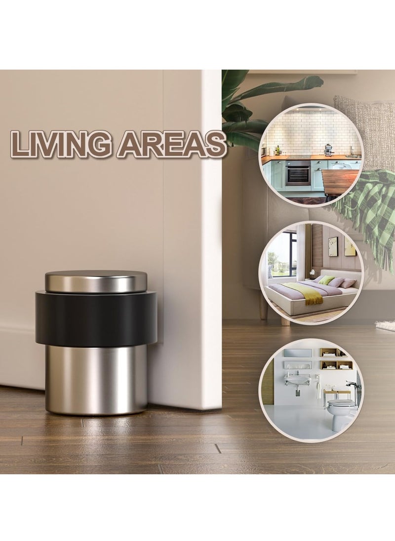 Floor Mounted Stainless Steel 304 Door Stop Door Stopper Matt with Black Rubber  - Image 2