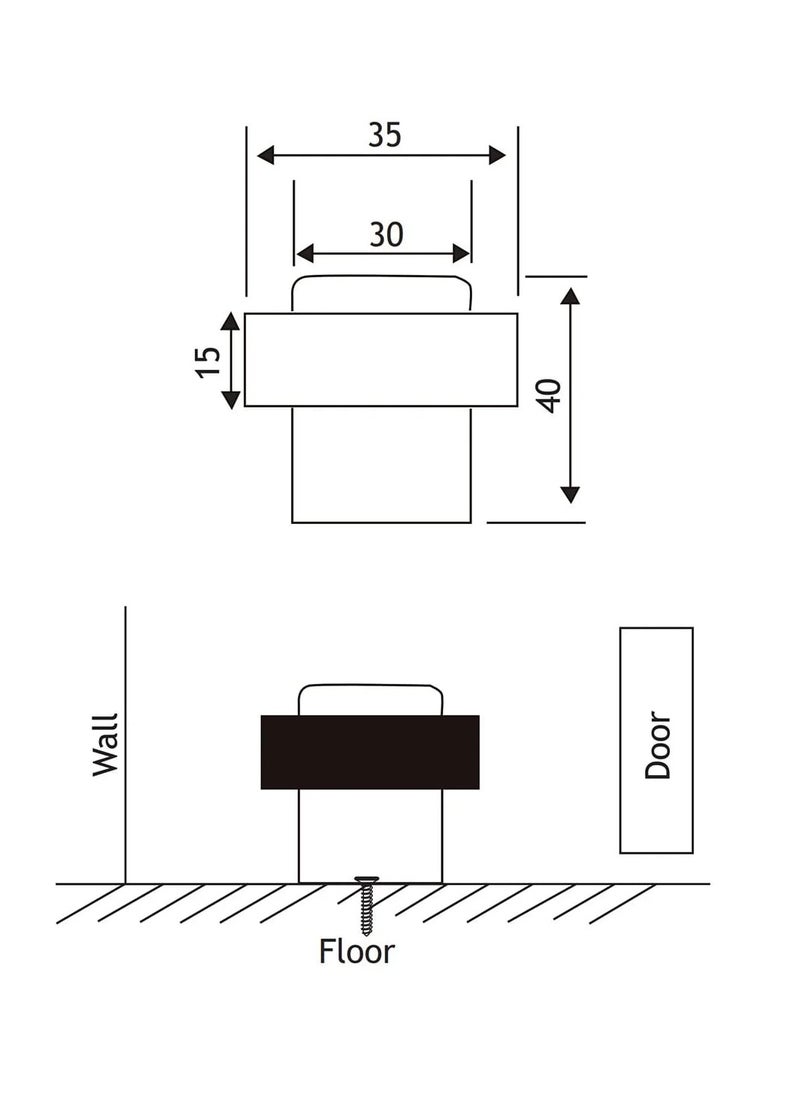 Floor Mounted Stainless Steel 304 Door Stop Door Stopper Matt with Black Rubber  - Image 5