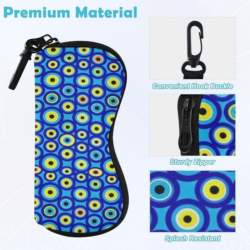 KLL Evil Eye Blue glasses case cute Ultra Light Zipper pouching holder for Men Women - Image 3
