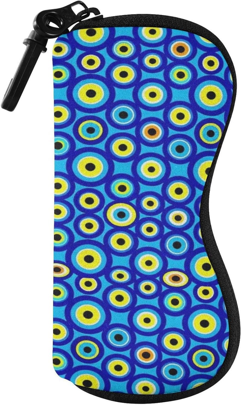 KLL Evil Eye Blue glasses case cute Ultra Light Zipper pouching holder for Men Women - Image 1