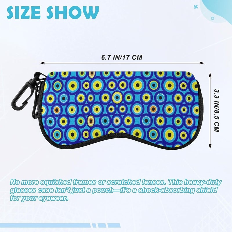 KLL Evil Eye Blue glasses case cute Ultra Light Zipper pouching holder for Men Women - Image 2