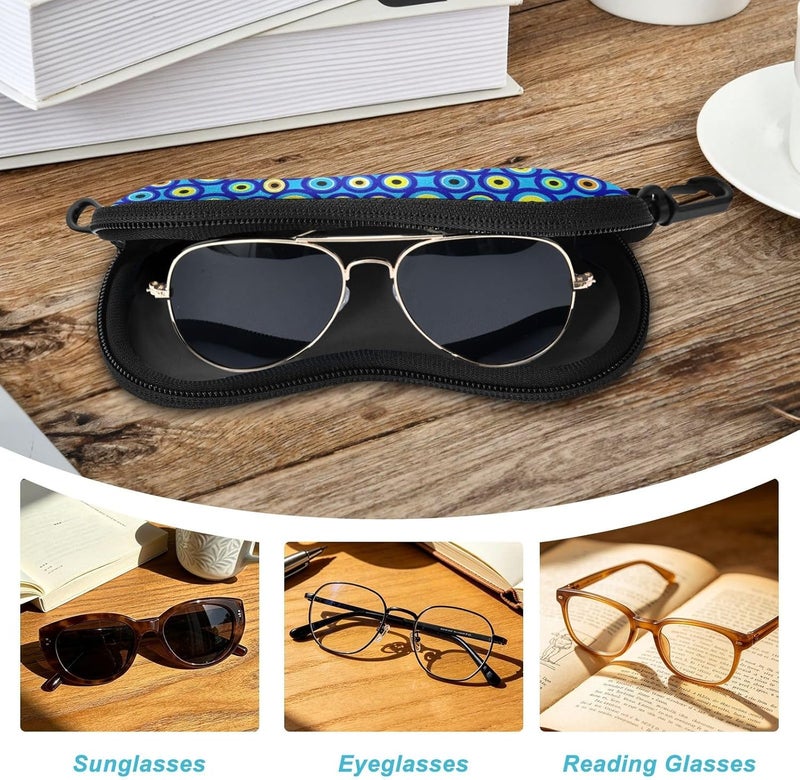 KLL Evil Eye Blue glasses case cute Ultra Light Zipper pouching holder for Men Women - Image 4
