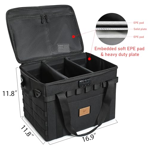 Lemubeane Tactical Camping Storage Bag 38L Utility Tote Bag Organizer with Combination Lock and Shoulder Strap Black 38L - Image 3