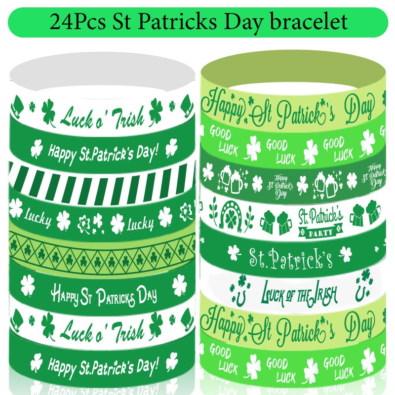 PLOUGVI 180 PCS ST Patricks Day Accessories Party Favors Supplies Decorations with Shamrock Headband Necklace Sunglasses Bracelet Tattoo Stickers - Image 5