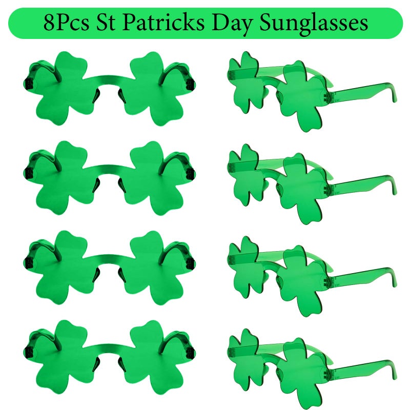 PLOUGVI 180 PCS ST Patricks Day Accessories Party Favors Supplies Decorations with Shamrock Headband Necklace Sunglasses Bracelet Tattoo Stickers - Image 3