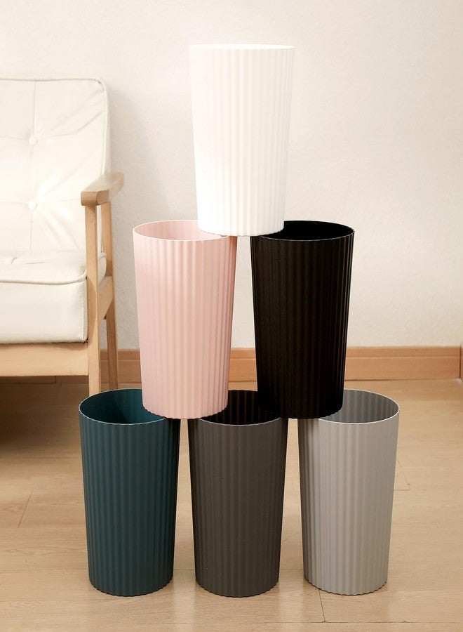 JiatuA Small Trash Can Plastic Wastebasket Round Garbage Container Bin for Bathroom, Kitchen, Bedroom, Home Office, College Dorm, Pink - Image 4