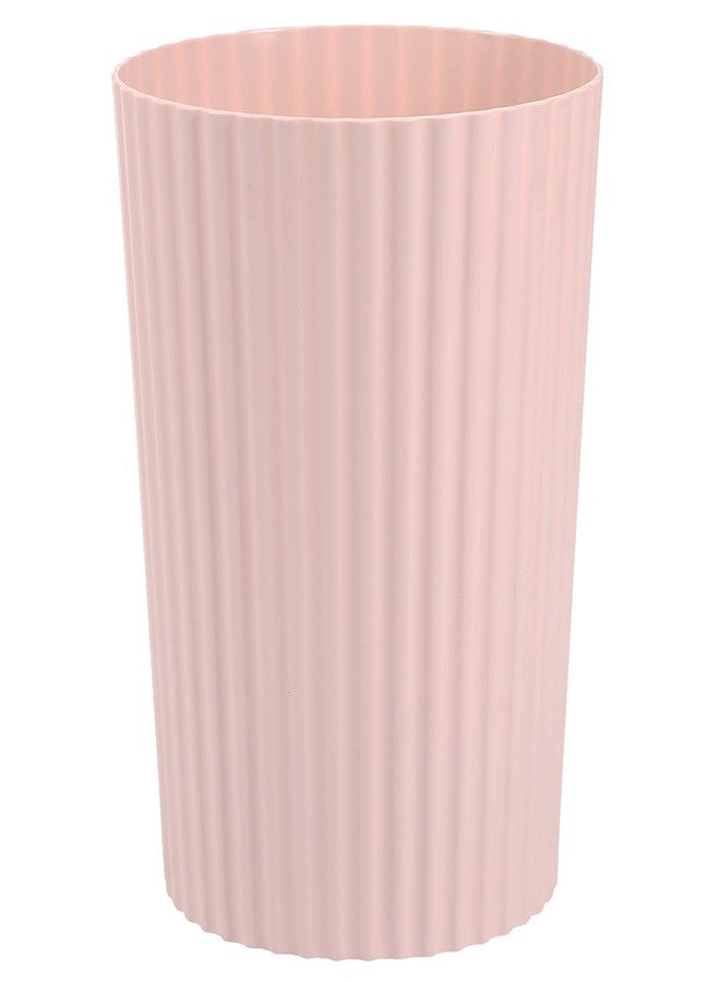 JiatuA Small Trash Can Plastic Wastebasket Round Garbage Container Bin for Bathroom, Kitchen, Bedroom, Home Office, College Dorm, Pink - Image 1