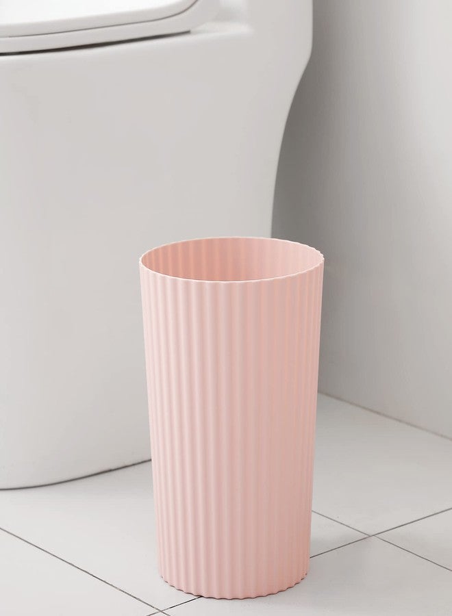 JiatuA Small Trash Can Plastic Wastebasket Round Garbage Container Bin for Bathroom, Kitchen, Bedroom, Home Office, College Dorm, Pink - Image 3