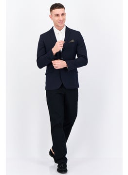 Jules Men Slim Fit Long Sleeves Plain Blazer, Navy  - Image 2