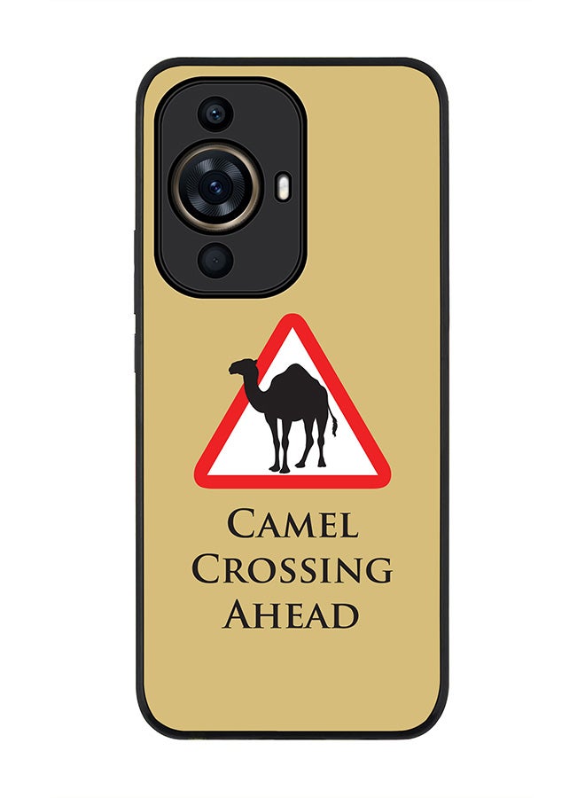 Stylizedd Rugged Black Edge case for Huawei nova 11 Pro, Slim fit Soft Case Flexible Rubber Edges Anti Drop TPU Gel Thin Cover - Camel Crossing - Image 1