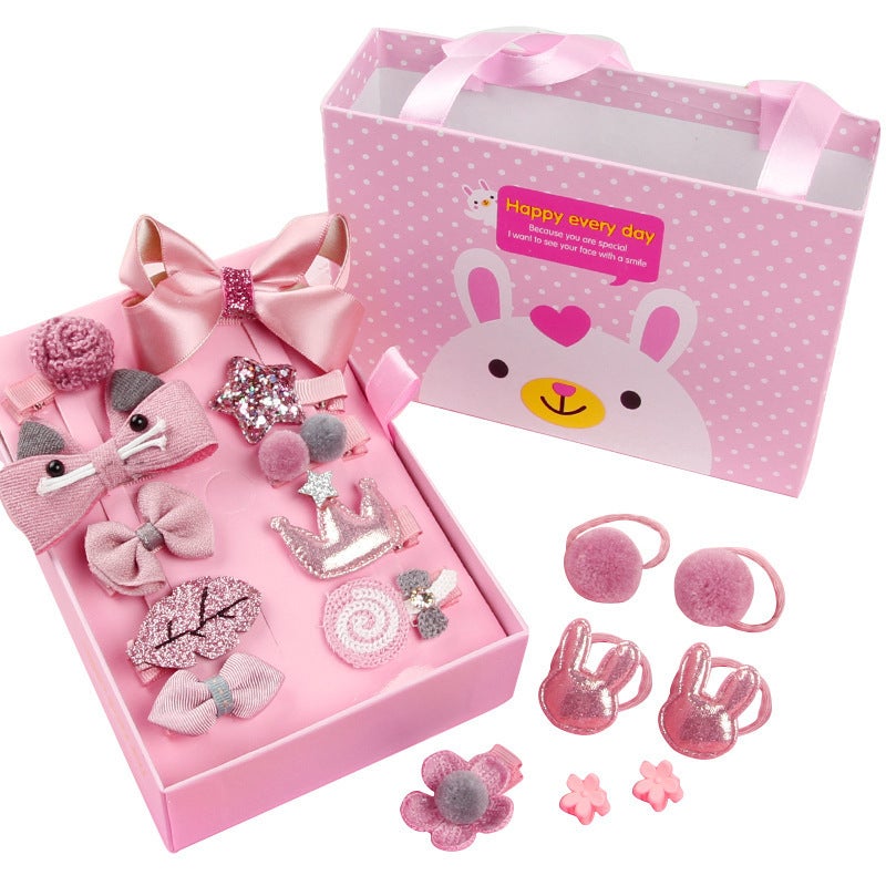 مجموعة هدايا إكسسوارات شعر الأطفال الكورية دبوس شعر أميرة رباط شعر طوق رأس للأطفال إكسسوارات شعر بنات بأسلوب أميرة - Image 3