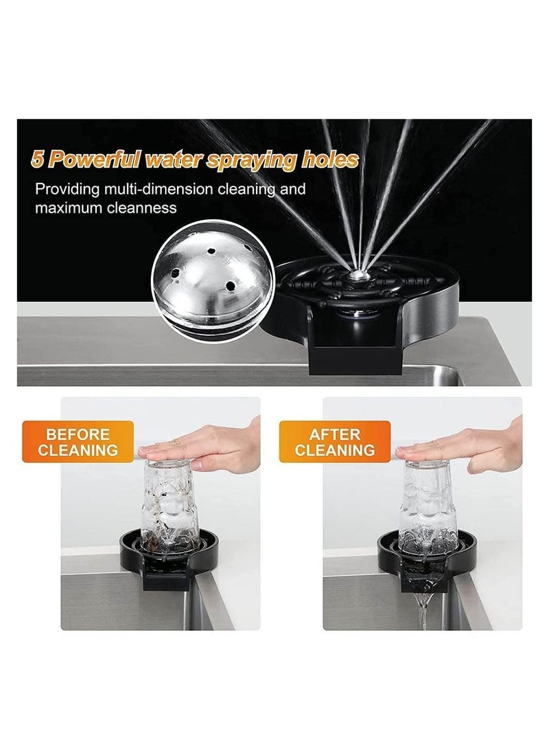 Generic - Glass Rinser for Kitchen Sink, DMG Automatic Cup Rinser with Accessories,Faucet Glass Rinser,Quick Cup Washer for Kitchen Sink,automatic flushing device,Quick Rinser forBaby Bottle,Bar Glass Rinse - Image 1