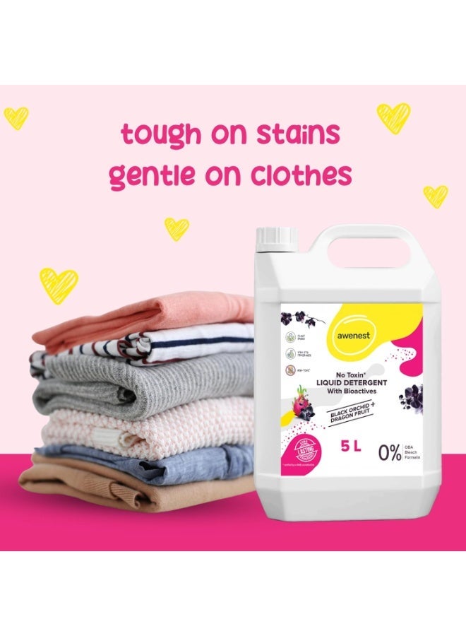 awenest 5 L Natural Laundry Liquid | Plant-based Bioactives | Top and Front Load | Organic, Eco-friendly, Biodegradable, Herbal | Removes Tough Stains | Long Lasting Fragrance | Fresh, Soft Clothes - Image 3