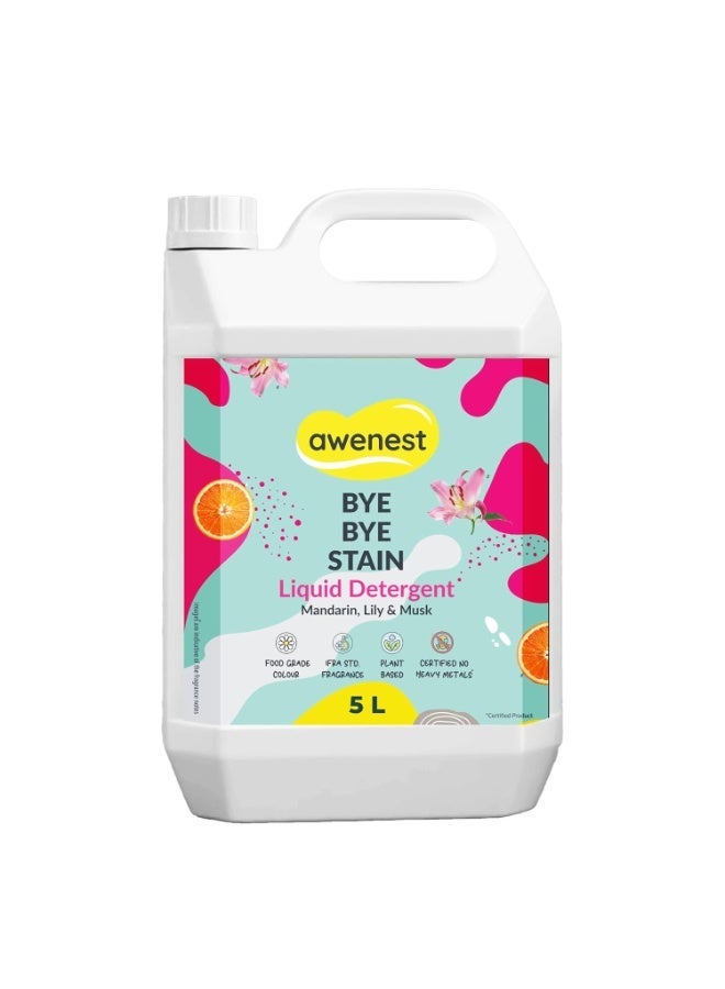 awenest 5 L Natural Laundry Liquid | Plant-based Bioactives | Top and Front Load | Organic, Eco-friendly, Biodegradable, Herbal | Removes Tough Stains | Long Lasting Fragrance | Fresh, Soft Clothes - Image 1