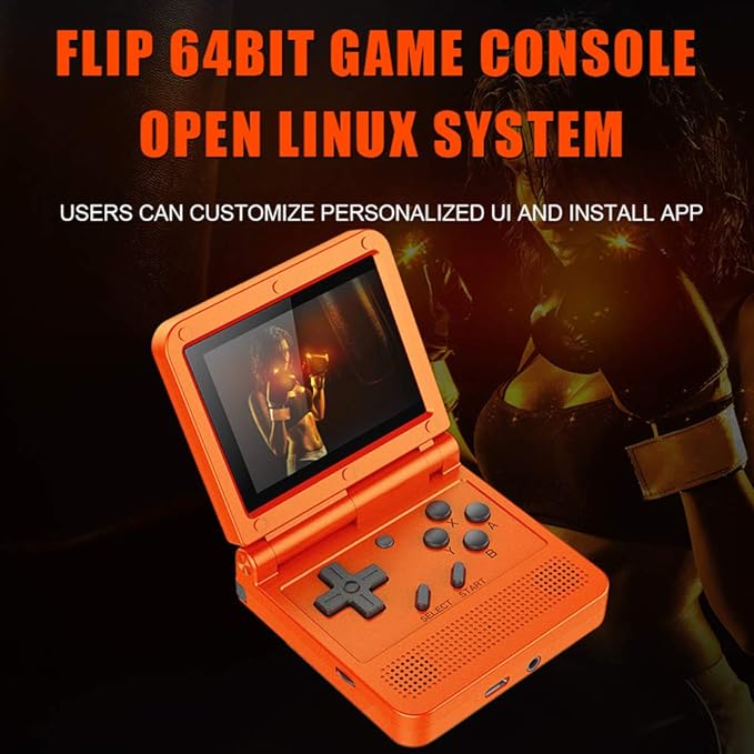 Flip Handheld Console 3 Inch IPS Screen Open System Game Console with 16G TF Card Built in 2000 Games Portable Mini Retro Game Console for Kids Red - Image 4