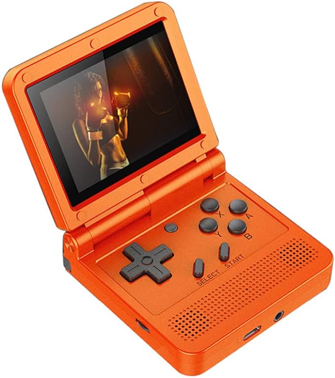 Flip Handheld Console 3 Inch IPS Screen Open System Game Console with 16G TF Card Built in 2000 Games Portable Mini Retro Game Console for Kids Red - Image 1