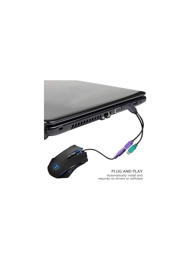 ماركة غير محددة كيبل تحويل USB إلى PS2 - يدعم لوحة المفاتيح، الماوس، والماسح الضوئي - كيبل ذكر إلى أنثى عالي الجودة  - Image 4