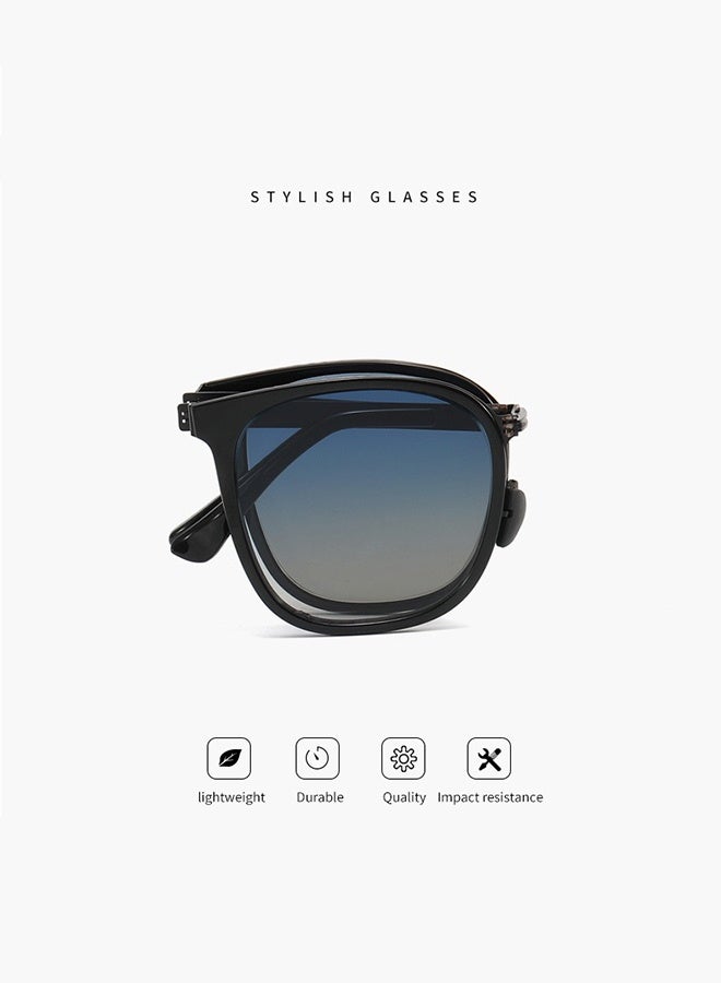 Generic Foldable TR Super Elastic Frame Sunglasses Suitable for All Face Shapes Black Neutral Glasses Fashionable and Lightweight Glasses, Influencer's Choice  - Image 3