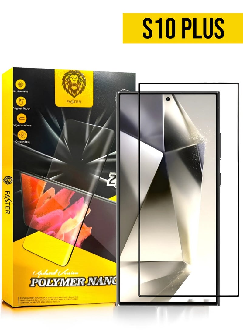 Faster - screen protection for the Samsung Galaxy S10 Plus, from Faster, with full coverage from edge to edge, anti-break and anti-fingerprint. - Image 1