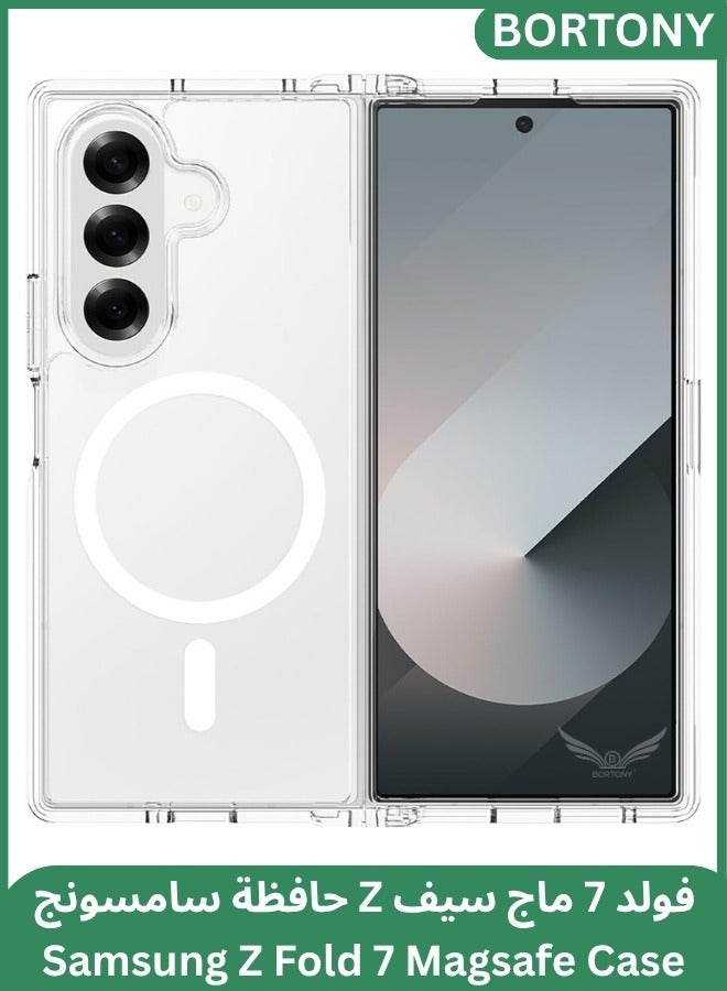 BORTONY Samsung Galaxy Z Fold 7 Magsafe Case, Transparent Magnetic Cover for Z Fold 7 Hard PC Shockproof Protective Case for Z Fold 7, 8.2 inch - Image 1