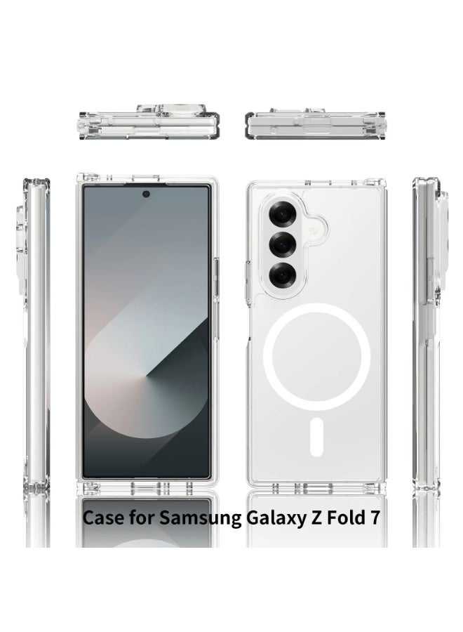 BORTONY Samsung Galaxy Z Fold 7 Magsafe Case, Transparent Magnetic Cover for Z Fold 7 Hard PC Shockproof Protective Case for Z Fold 7, 8.2 inch - Image 4