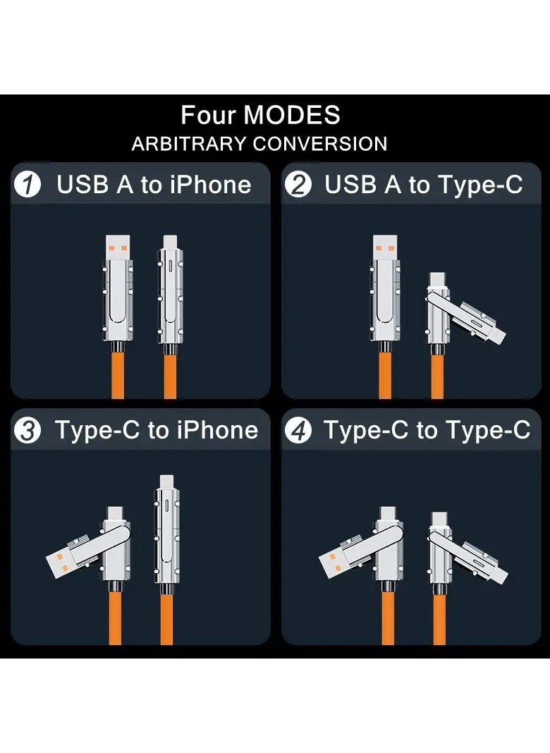 100W 4-in-1 Fast Charging Cable Pro - Universal USB Type-C Charger for iPhone, Samsung, Xiaomi Mobile Phones and Tablets - High-Speed Data Transfer, Compact Design, and Safe Charging - pzsku/Z7F022DAB05AD7BFE54AEZ/45/_/1725530598/dd8d343d-829b-4ca8-aac8-b72777c75d0c