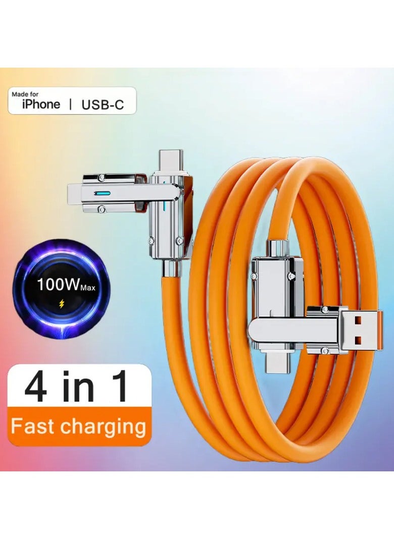 100W 4-in-1 Fast Charging Cable Pro - Universal USB Type-C Charger for iPhone, Samsung, Xiaomi Mobile Phones and Tablets - High-Speed Data Transfer, Compact Design, and Safe Charging - pzsku/Z7F022DAB05AD7BFE54AEZ/45/_/1725530645/fb700c85-6ef5-4db1-8327-629d9d9e7aa7