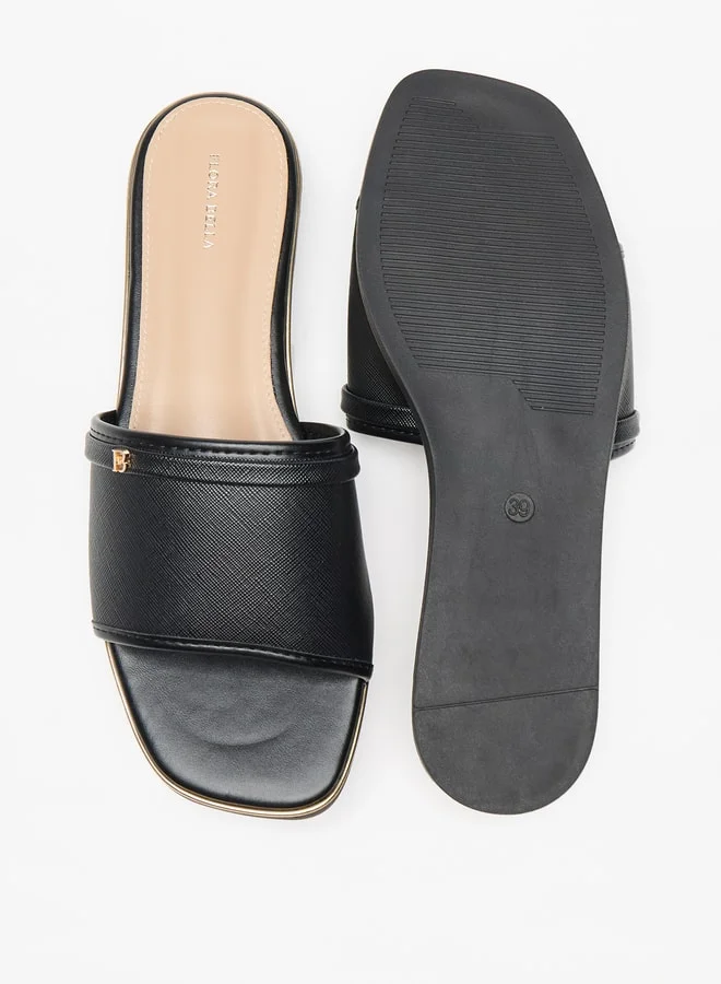 Flora Bella By Shoexpress Logo Accent Slip-On Sandals