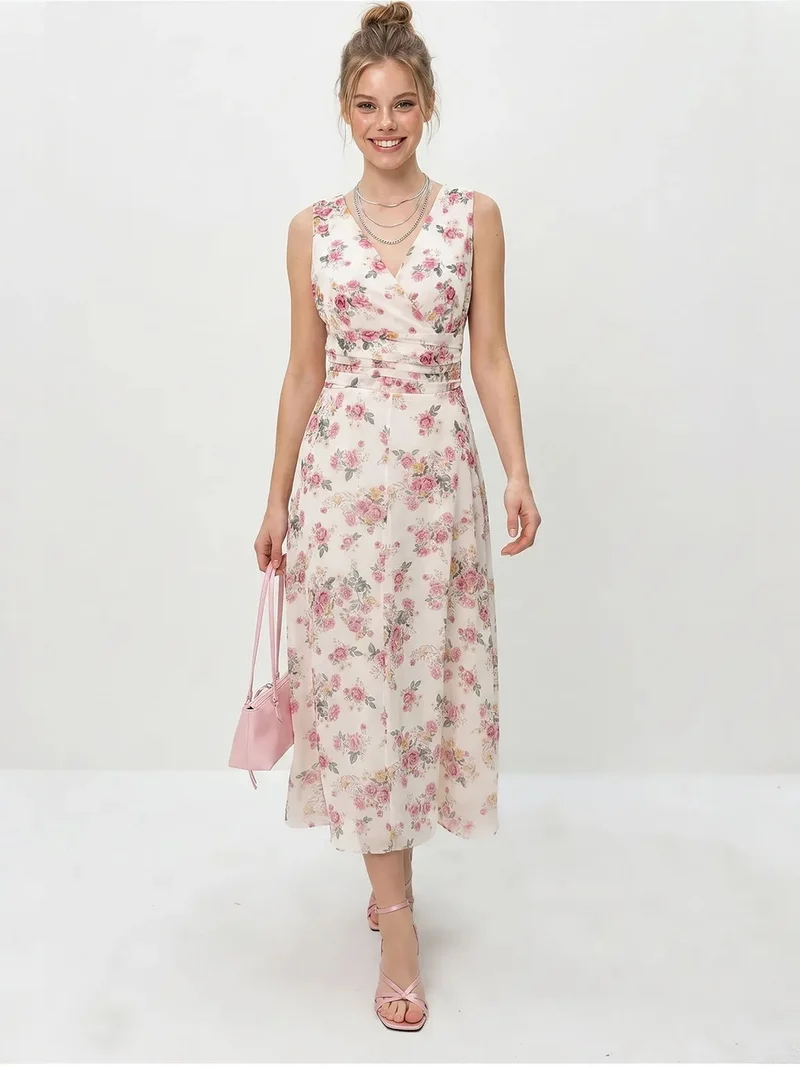بيانكو لوتشي LUCCI Floral A-line Midi Dress