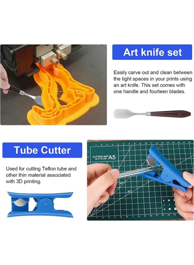 55 Pcs,3D Printer Tool Kit,Cleaning,Finishing,Measuring,Support Removal,Includes Deburring Tool,Digital Caliper,Carving knife,Wire Cutter,Cutting Mat,Brushes,Storage Bag,and more - Image 5