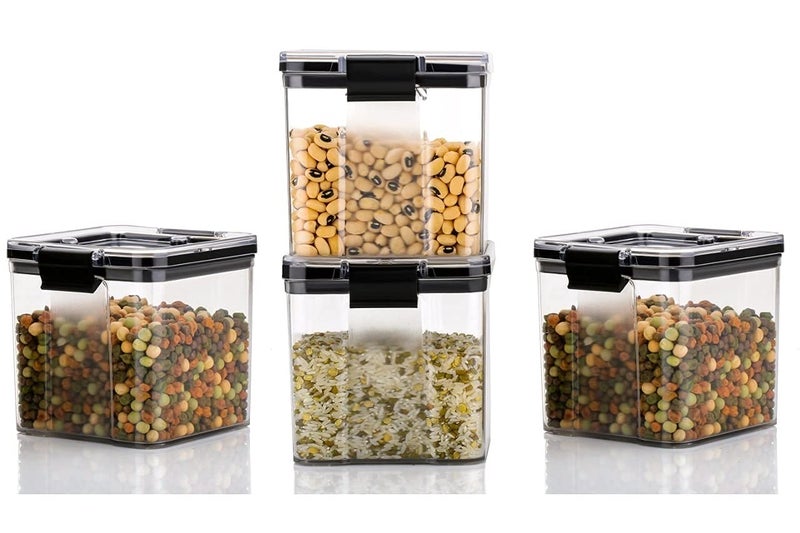 HAPPI Multipurpose Unbreakable Plastic Transparent TikTok Lock Masala Storage Containers Jar For Kitchen Airtight Masala Box Dabba Spice Cereal Dry Fruits Store Box 700 ML N Lock Set of 4 - Image 1