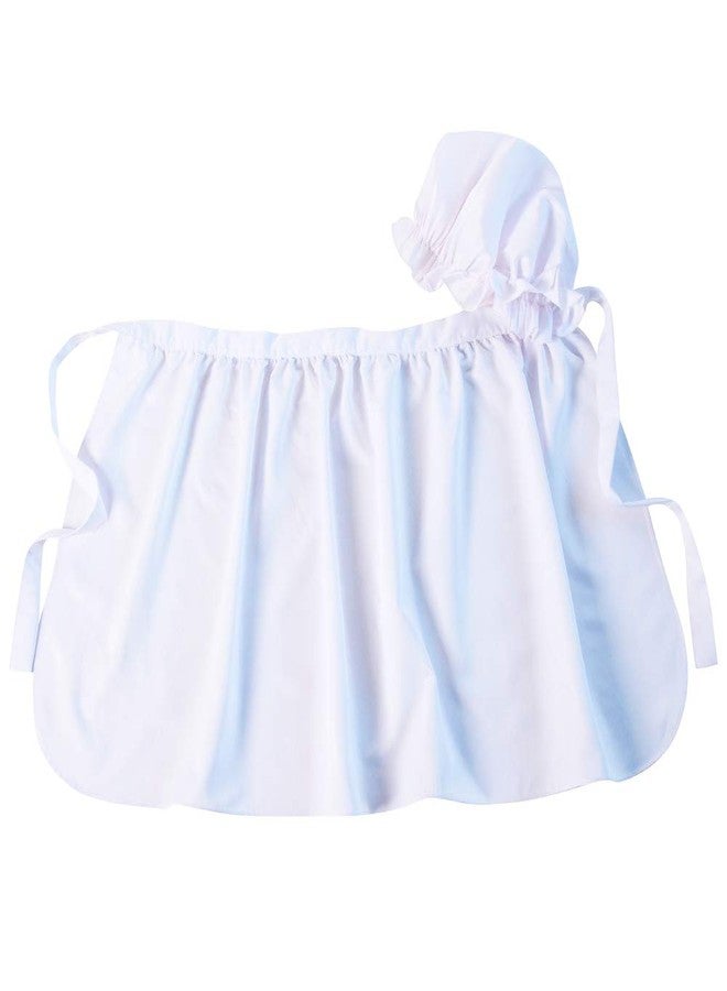 Making Believe Womens Classic Mop Cap and Apron Set, White - Image 1