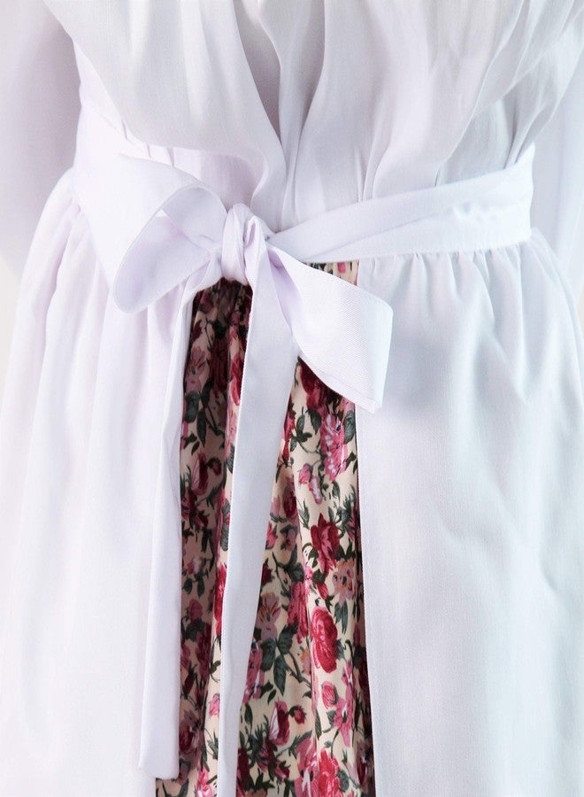 Making Believe Womens Classic Mop Cap and Apron Set, White - Image 4