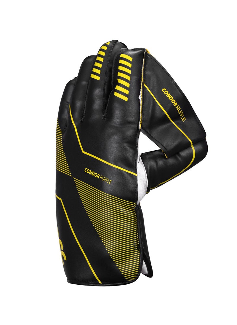 DSC Condor Ruffle Leather Keeping Gloves | Size: Mens | For Mens | Material: Leather | Made from the finest aniline Leather | All-leather palm, cuffs and back  - Image 1