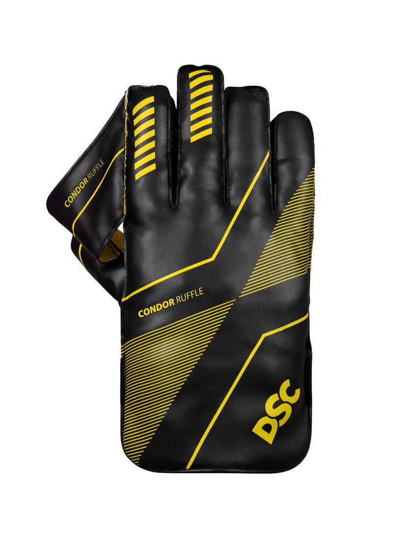 DSC Condor Ruffle Leather Keeping Gloves | Size: Mens | For Mens | Material: Leather | Made from the finest aniline Leather | All-leather palm, cuffs and back  - Image 3