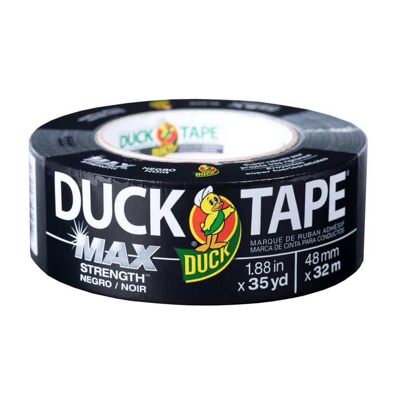 Duck Brand Max Strength Duct Tape 1 Roll Heavy Duty Hold 188 Inch x 35 Yards Black 240867
