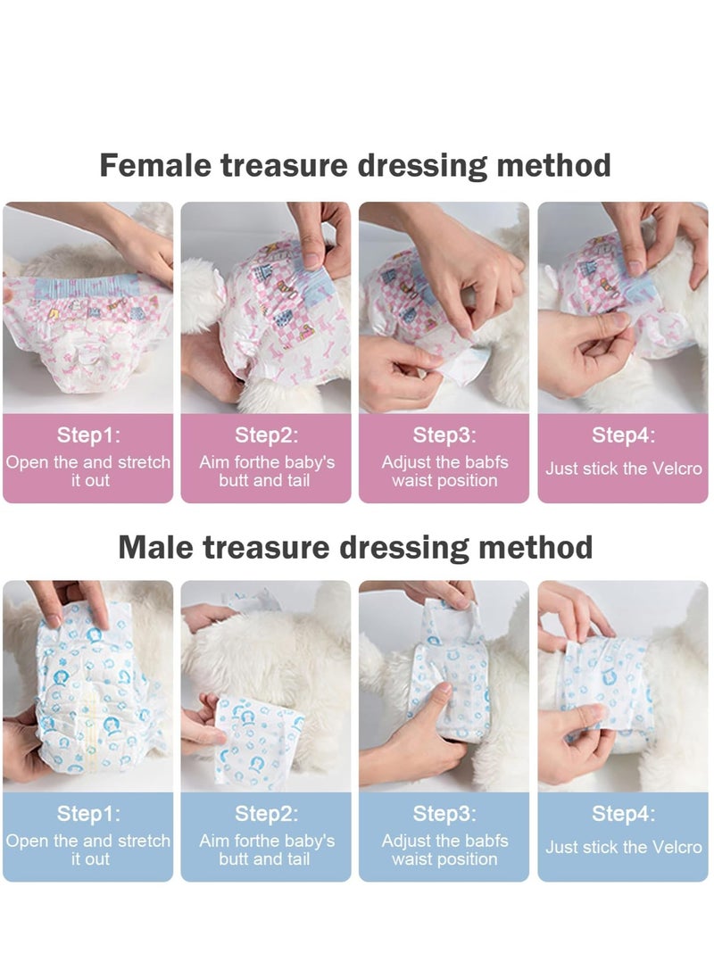 Pink Demon Disposable Pet Diapers Male Dogs Super Absorbent Soft Including 20 Count for Cats or Dogs 6-16.5 kg Blue Size L  - Image 4