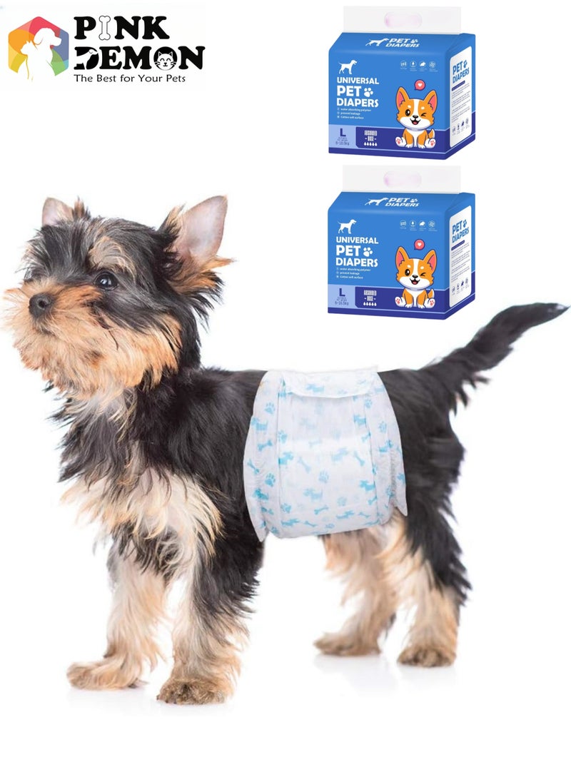 Pink Demon Disposable Pet Diapers Male Dogs Super Absorbent Soft Including 20 Count for Cats or Dogs 6-16.5 kg Blue Size L  - Image 1