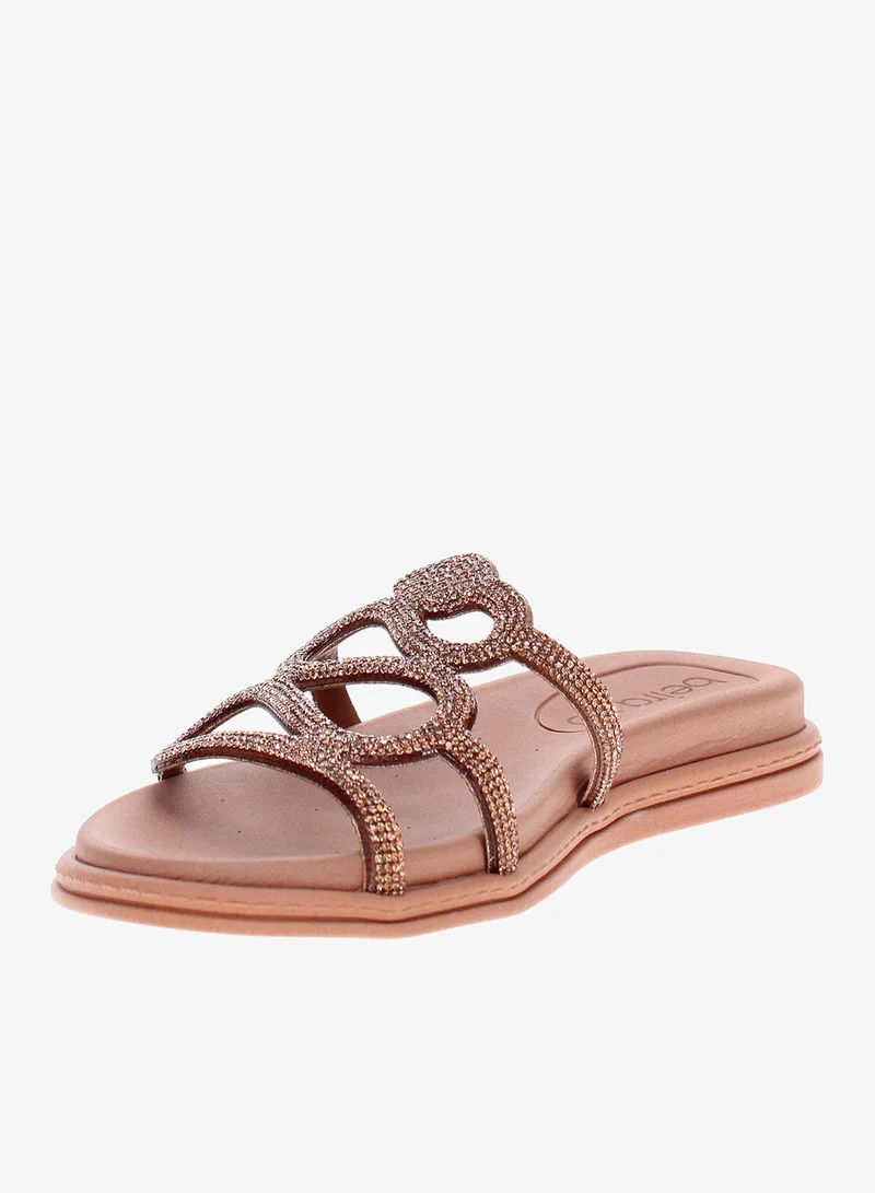 Beira Rio Gold Pink Beira Rio Women’s Flat Summer Footwear – Lightweight Slip-On Comfort with Stylish Casual Design for Women | Best Price UAE