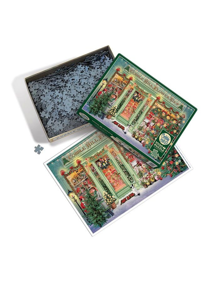 Cobble Hill 1000 Piece Puzzle - Christmas Flower Shop - Sample Poster Included - Image 2