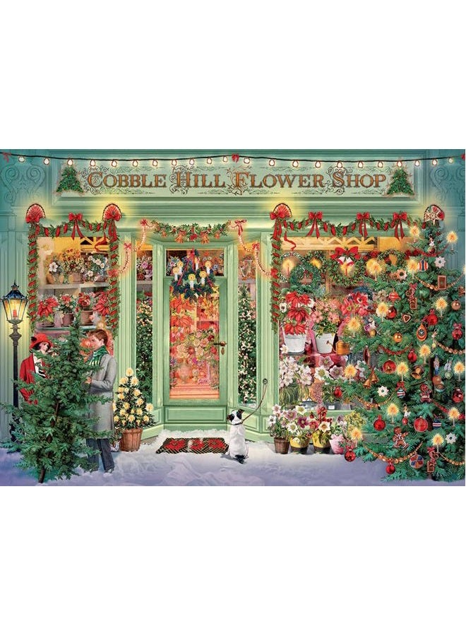 Cobble Hill 1000 Piece Puzzle - Christmas Flower Shop - Sample Poster Included - Image 5