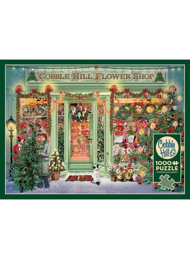 Cobble Hill 1000 Piece Puzzle - Christmas Flower Shop - Sample Poster Included - Image 4