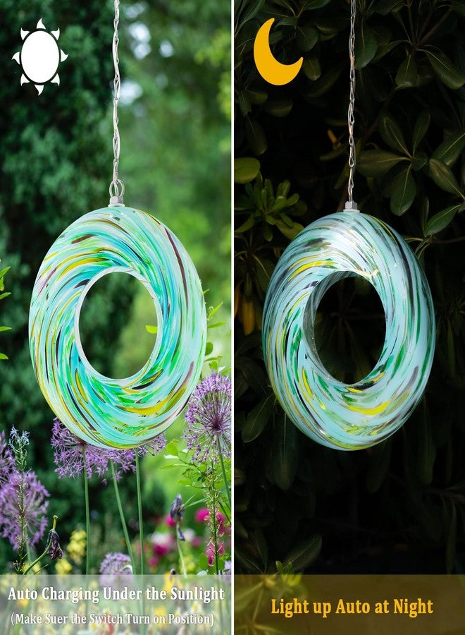 Yinns Mosaic Bird Feeders for Outside Hanging Fly Through Bird Feeder with Round Shape Solar Birdfeeder for Yard Garden Decor - Image 5