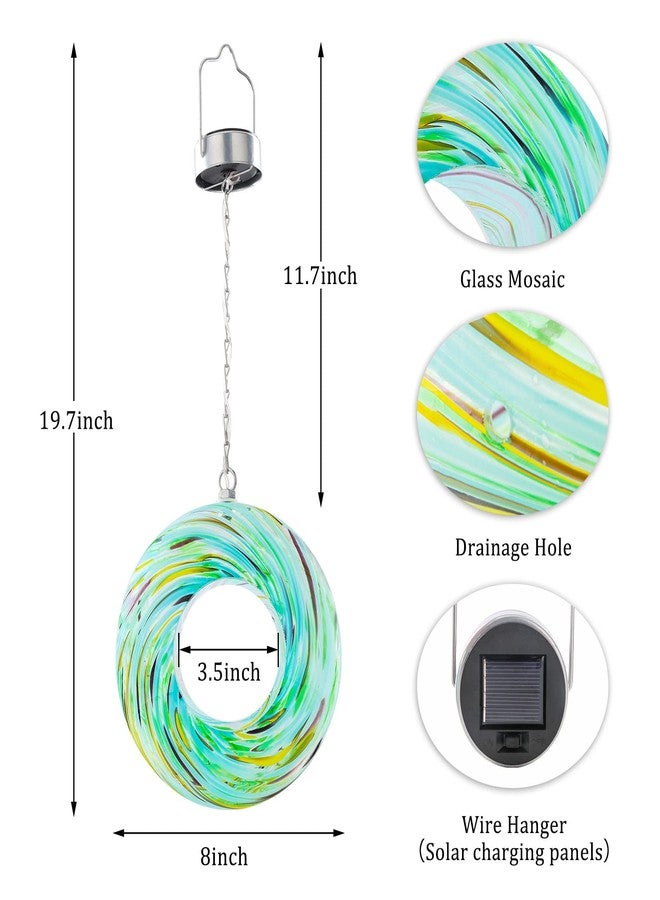 Yinns Mosaic Bird Feeders for Outside Hanging Fly Through Bird Feeder with Round Shape Solar Birdfeeder for Yard Garden Decor - Image 3