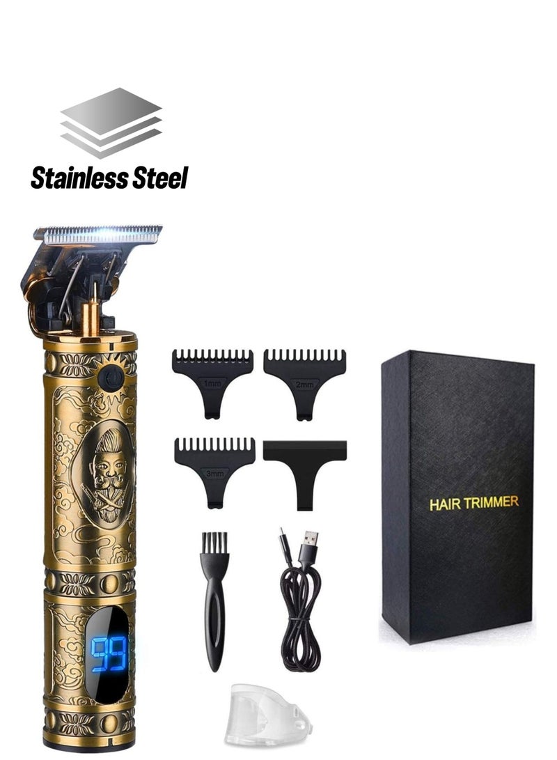 ماكينة قص الشعر للرجال، ماكينة تشذيب اللحية، ماكينة تشذيب بدون فجوات، ماكينة تشذيب على شكل حرف T لقص الشعر، ماكينة تشذيب لاسلكية للحلاقة الاحترافية، ماكينة قص الشعر، ماكينة قص الحواف - Image 1